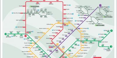 Lrt mapa da ruta Singapur
