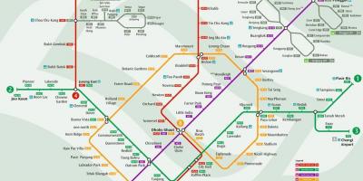 Mrt sistema mapa Singapur