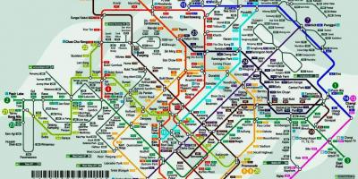 Mrt mapa da ruta Singapur
