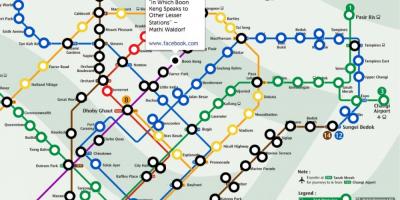 Mrt tren mapa Singapur