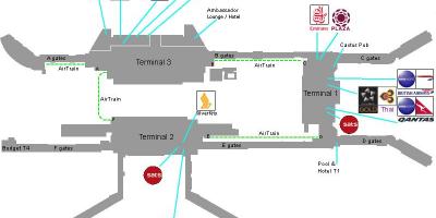 Mapa de Singapur aeroporto