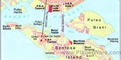 Mapa de Singapur atraccións