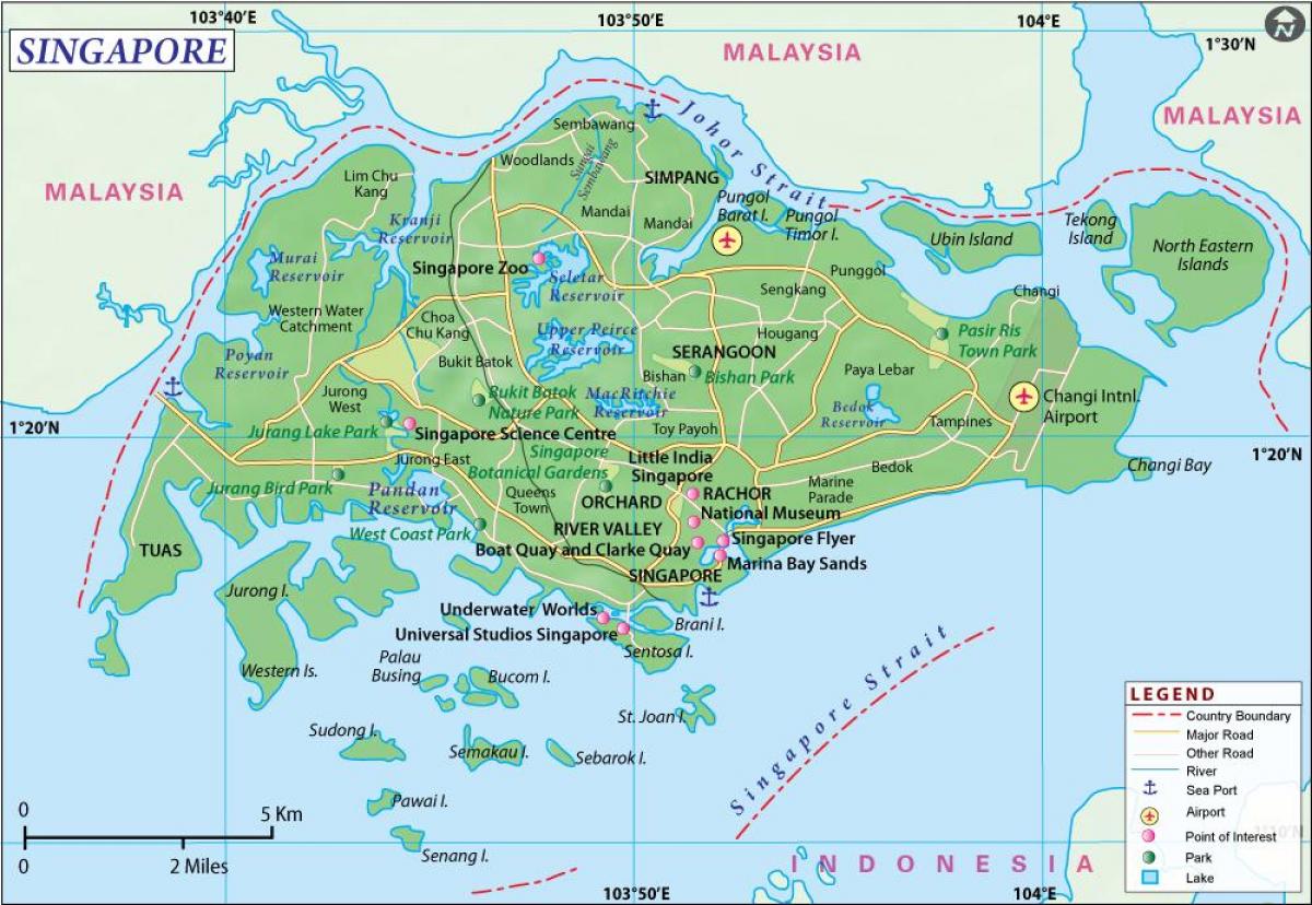 mapa da cidade de Singapur