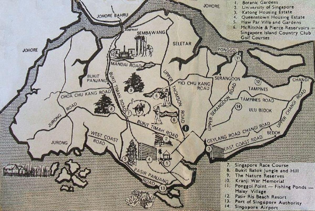 mapa antigo de Singapur