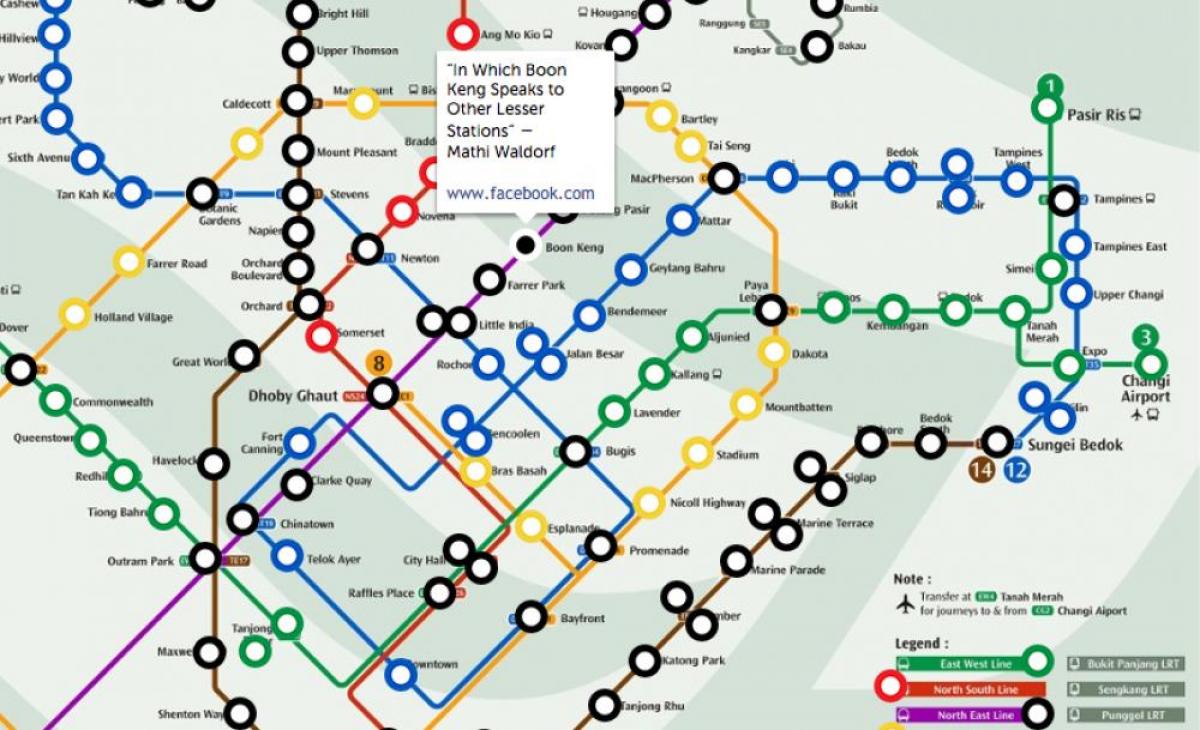 mrt tren mapa Singapur