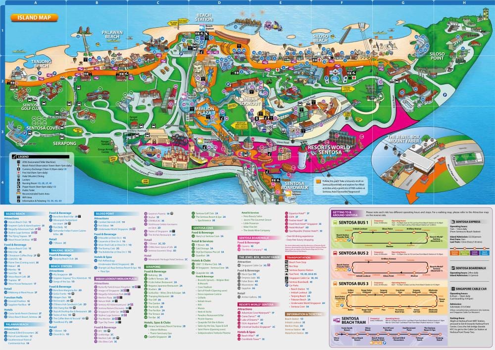 sentosa mapa atraccións
