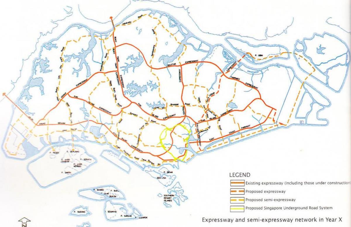 Singapur estrada mapa