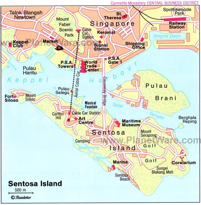 mapa de Singapur atraccións