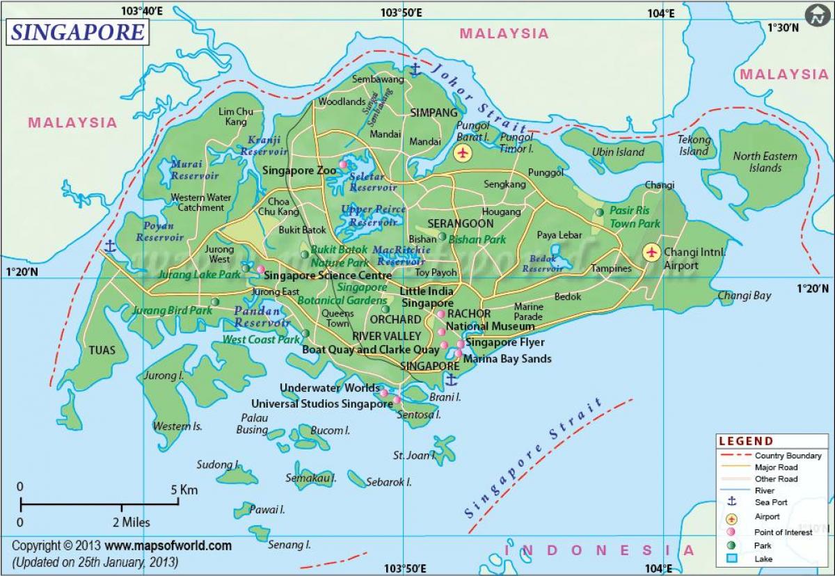 Singapur en mapa