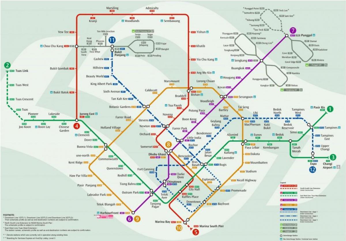 mapa de Singapur de ferrocarril