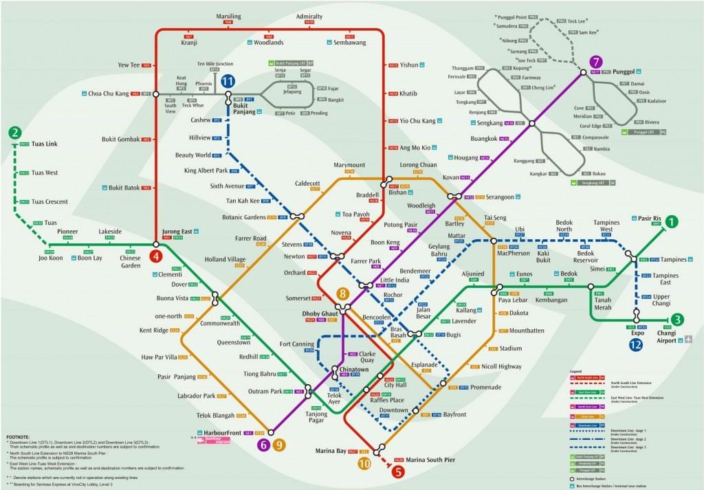 mapa metro de Singapur