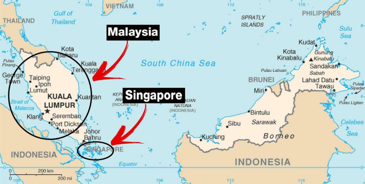 Singapur mapa do mundo