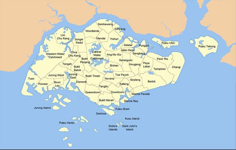 mapa de Singapur país
