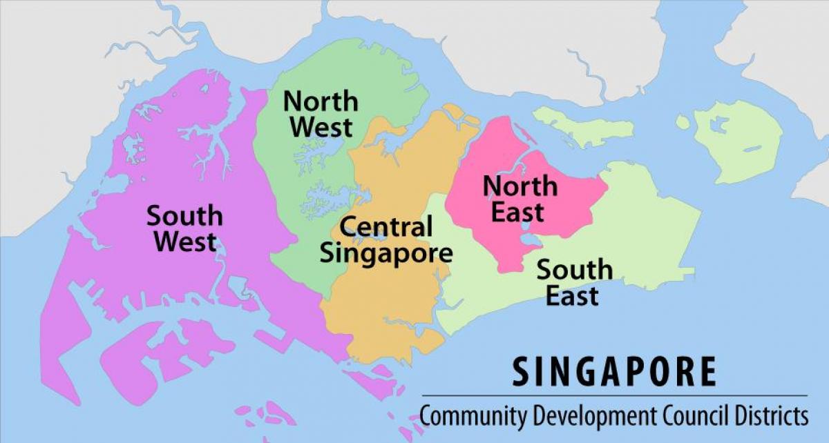 mapa da rexión de Singapur