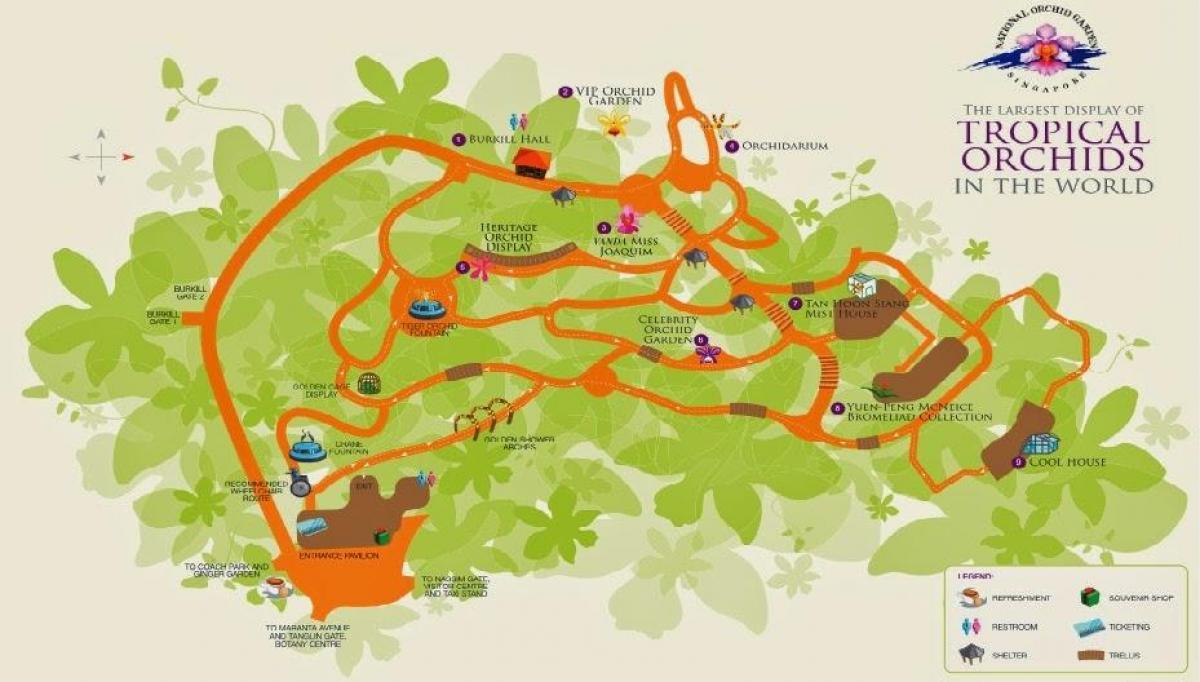Singapur botanic gardens mapa