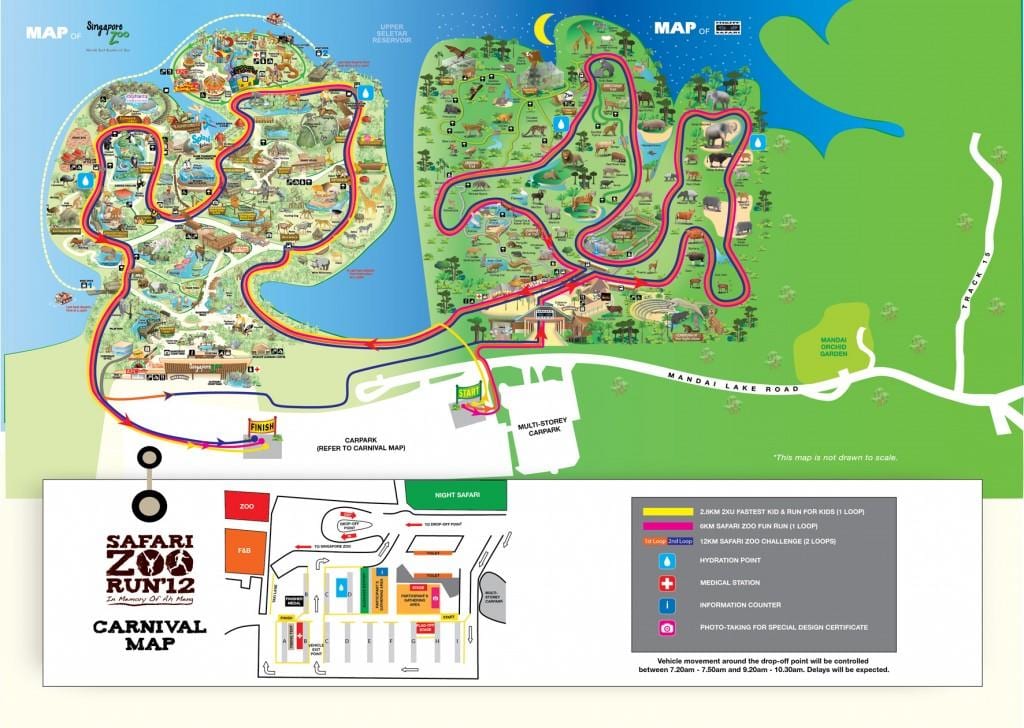 mapa do zoolóxico de Singapur
