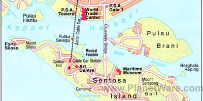 Mapa de Singapur atraccións