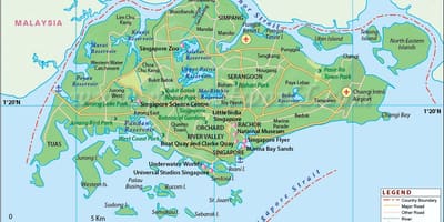 Singapur localización en mapa
