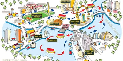 Singapur mapa para o turista